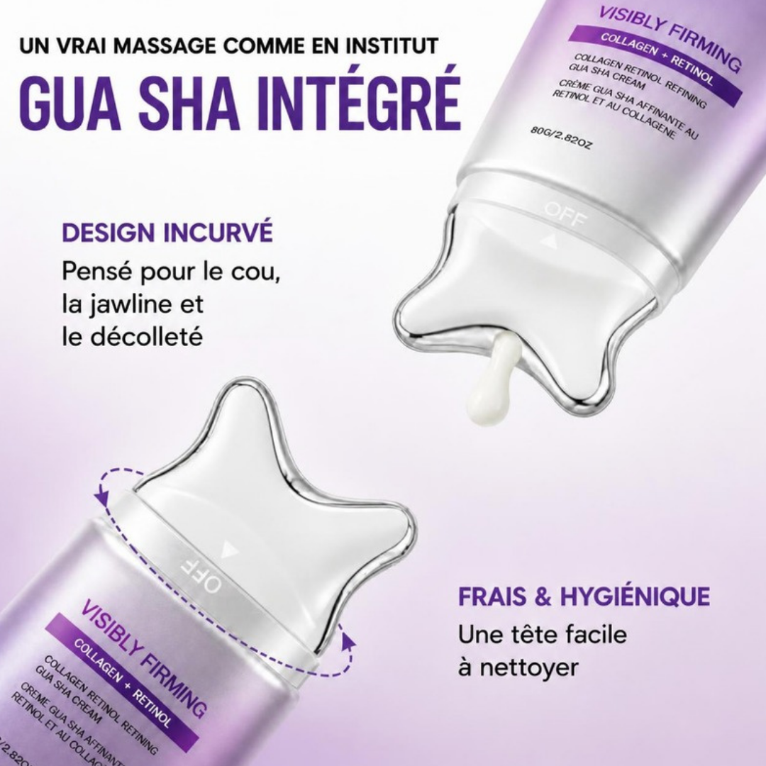 Tête gua sha intégrée au contour argenté
